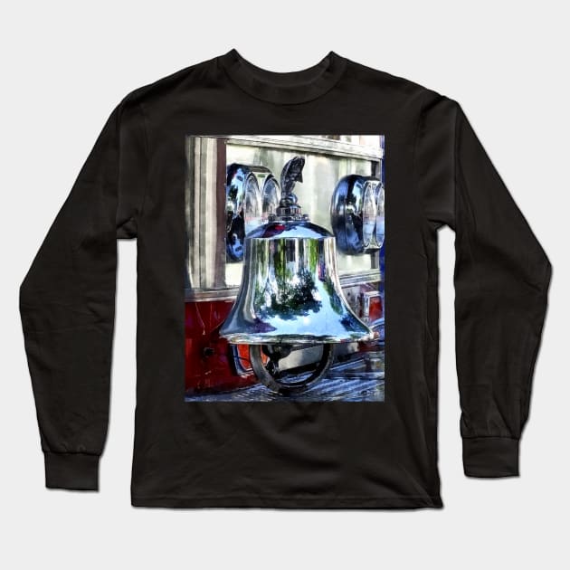 Firemen - Fire Engine Bell Closeup Long Sleeve T-Shirt by SusanSavad